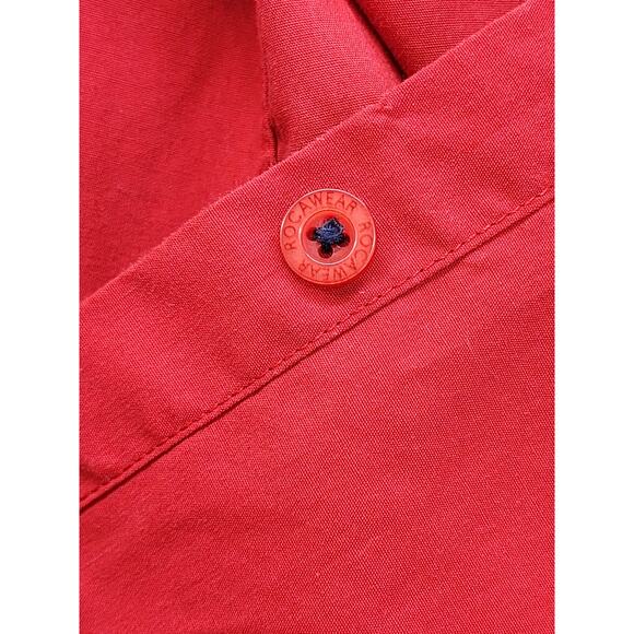 Vintage Y2K Rocawear Short Sleeve Button Up Shirt Size M Red Patriotic Flag USA - Picture 6 of 11